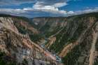 USA, Wyoming. Yellowstone River and Grand Canyon, Yellowstone National Park from Inspiration Point Art Print